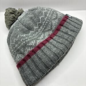 Heat Holders Everest Gray Sherpa Lined Geometric Beanie Hat Mens OS Outdoors Ski